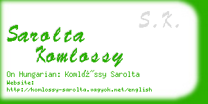 sarolta komlossy business card